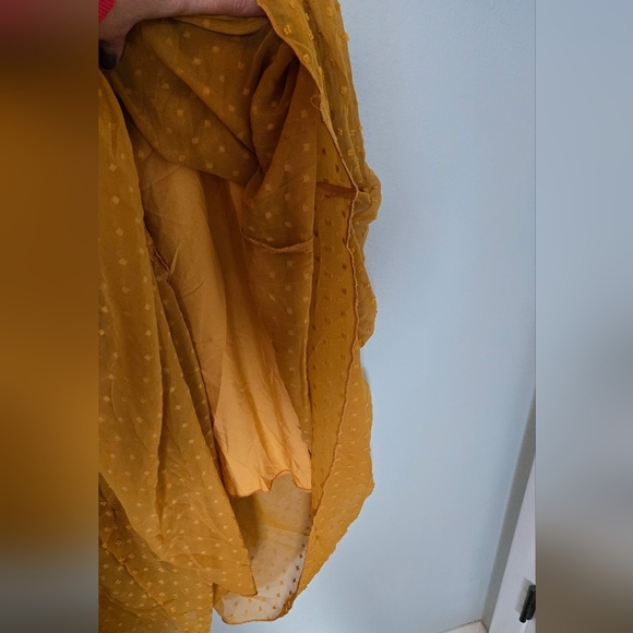 Fashion Yellow Swiss Dot Maxi Dress Size Small - Picture 4 of 8